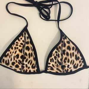 Cheetah print triangle bikini top